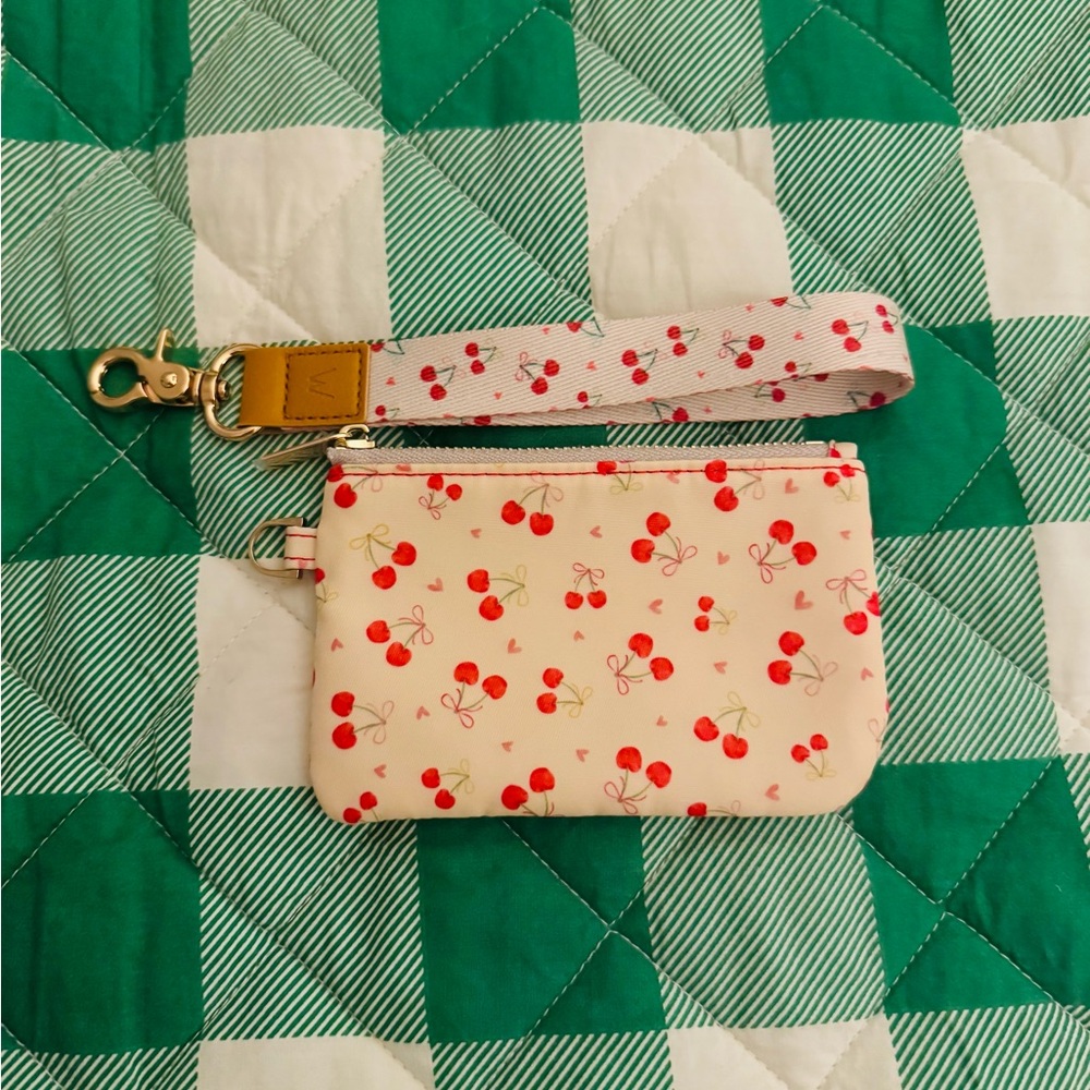 Walli Cases Cherry on Top Print Large Zipper Pouch and Key Fob